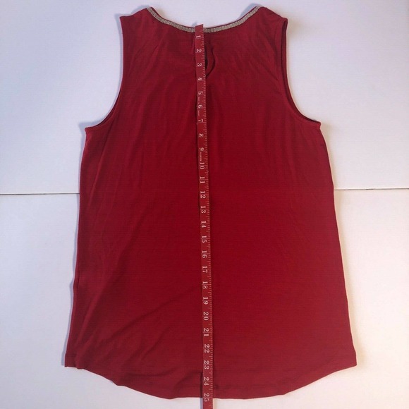 Banana Republic Red Sequin Neckline Tank Top XS - Picture 8 of 12